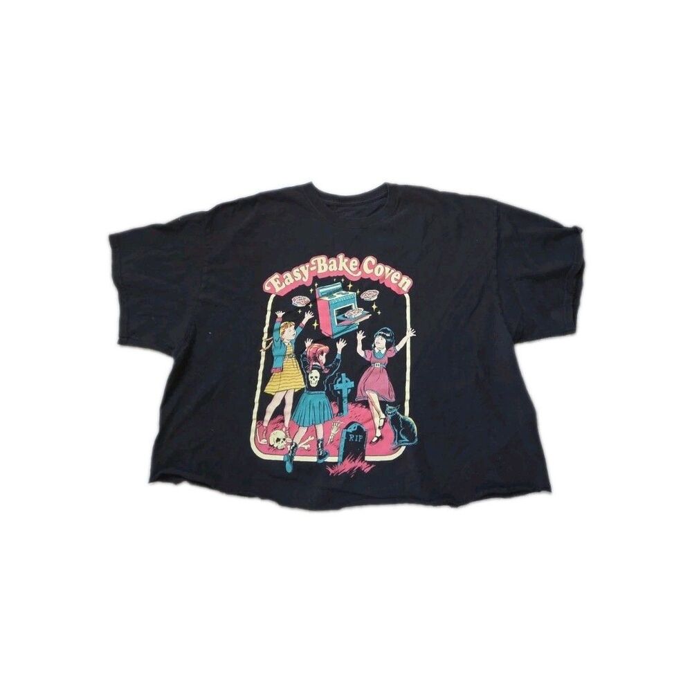 Creepy Co Easy Bake Coven Black Cropped Graphic T-Shirt Witchy Goth Halloween 2X